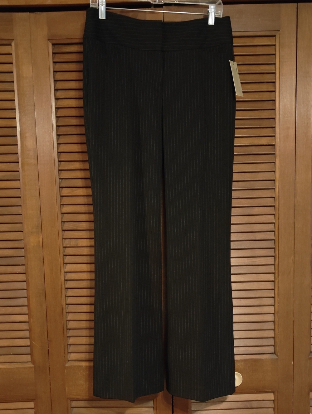 NWT Express Editor Black Pinstripe Flare Dress Pants